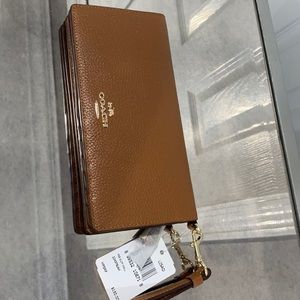 Coach leather wristlet wallet